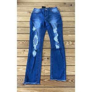 NWT Fashion Nova Watcha Doin' Skinny Jeans Size 5 Women's Blue